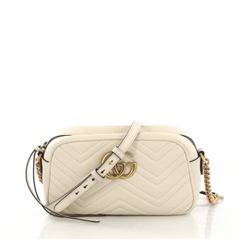 Gucci GG Marmont Shoulder Bag Matelasse Leather Small White  40568/94