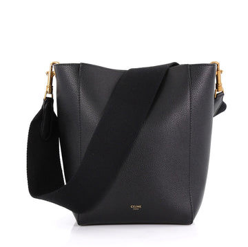 Celine Sangle Seau Handbag Calfskin Small Black