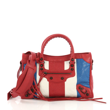 City Classic Studs Handbag Striped Leather Small