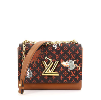 Louis Vuitton Twist Handbag Limited Edition Grace Coddington Catogram Canvas MM