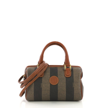 Fendi Vintage Pequin Convertible Boston Bag Coated Canvas Mini
