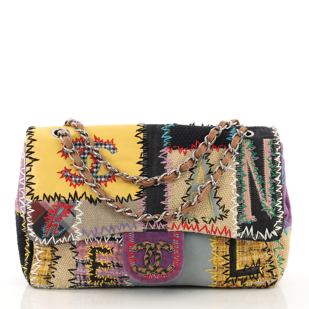 Chanel Flap Bag Multicolor Patchwork Jumbo Multi Color 405707
