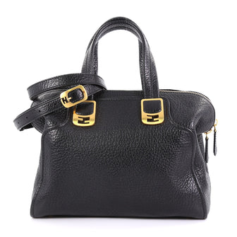 Fendi Chameleon Satchel Leather Medium Black