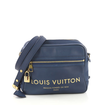 Louis Vuitton Flight Paname Takeoff Bag Leather Blue