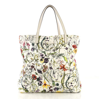 Gucci Open Tote Flora Canvas Tall Multi Color 40572/12