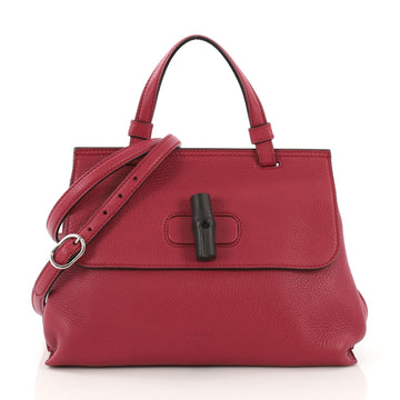 Gucci Bamboo Daily Top Handle Bag Leather Small Purple 40572133