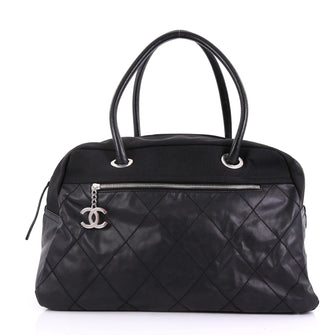 Chanel Model: Biarritz Duffle Bag Quilted Coated Canvas Large Black 40572/134