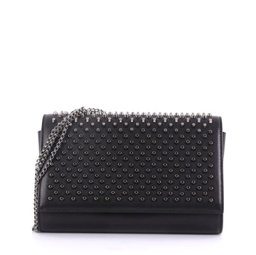 Christian Louboutin Paloma Clutch Spiked Leather Black  40572/139