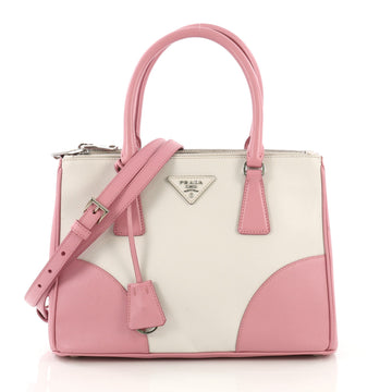 Prada Bicolor Double Zip Lux Tote Saffiano Leather Small 40572143