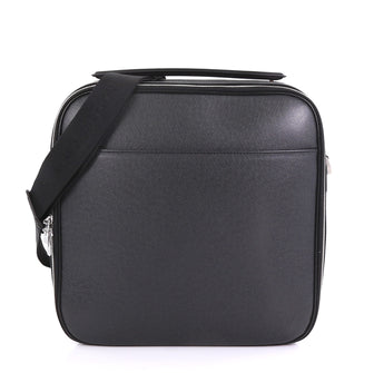 Louis Vuitton Tura Messenger Bag Taiga Leather Black
