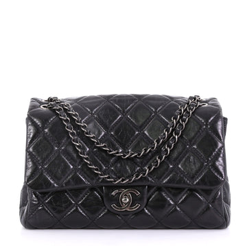 Chanel Model: Coco Soft Flap Bag Quilted Glazed Calfskin Jumbo Black 40572/166