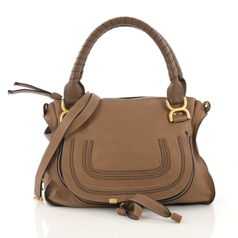 Chloe Marcie Satchel Leather Medium Brown 40572176