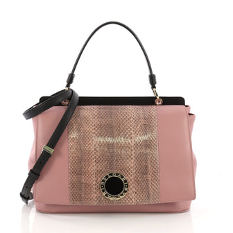 Bvlgari Signature Top Handle Bag Leather with Python Medium Pink  40572/181