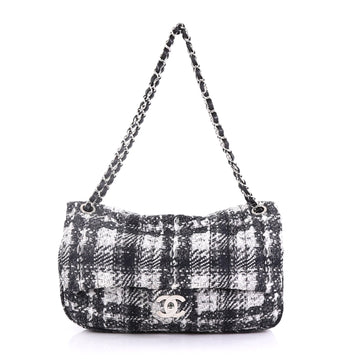 Chanel CC Chain Zip Flap Bag Vertical Quilted Printed Nylon 405722