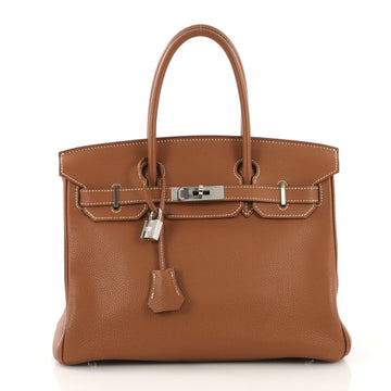 Birkin Handbag Gold Togo with Palladium Hardware 30