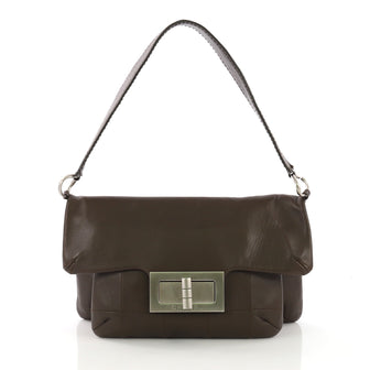 Chanel Model: Giant Mademoiselle Lock Shoulder Bag Quilted Leather Medium Brown 40572/33