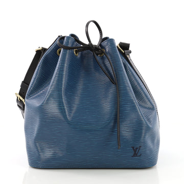 Louis Vuitton Bicolor Petit Noe Handbag Epi Leather Black