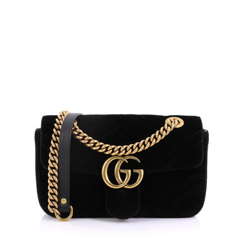 GG Marmont Flap Bag Matelasse Velvet Mini
