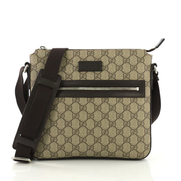 Zip Top Messenger Bag GG Coated Canvas Small