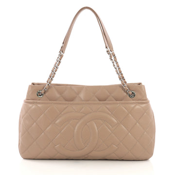 Chanel Model: Timeless CC Soft Tote Quilted Caviar Large Neutral 40572/40
