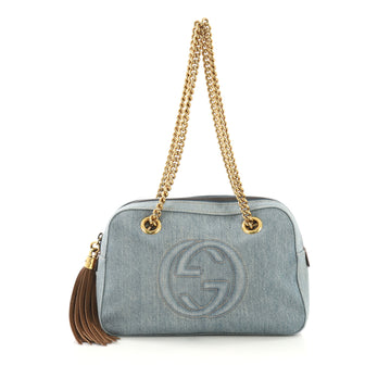 Soho Chain Zipped Shoulder Bag Denim Small