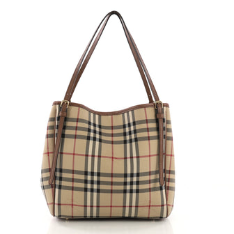 Burberry Canterbury Tote Horseferry Check Canvas Small Brown