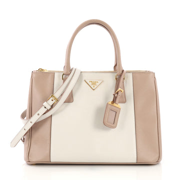Prada Bicolor Double Zip Lux Tote Saffiano Leather Medium 4057275