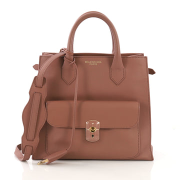 Balenciaga Padlock All Afternoon Tote Leather Medium Pink