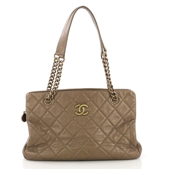 Chanel CC Crown Tote Quilted Leather Medium Gold 4057281