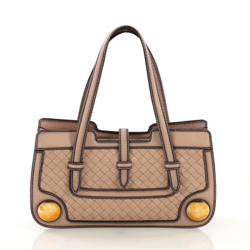 Bottega Veneta Belted Satchel Ombre Intrecciato Nappa Small Pink