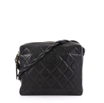 Chanel Model: Vintage Twisted CC Camera Shoulder Bag Quilted Lambskin Small Black 40578/1