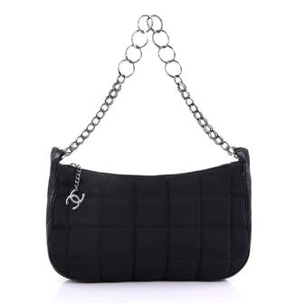 Chanel Model: Square CC Charm Pochette Quilted Nylon Medium Black 40586/23