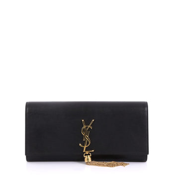 Saint Laurent Classic Monogram Tassel Clutch Leather Long 405871