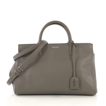 Saint Laurent Rive Gauche Cabas Leather Small Gray 40589/12