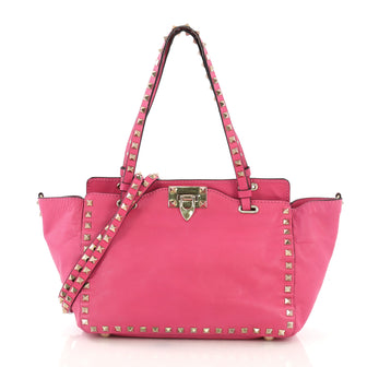 Valentino Rockstud Tote Soft Leather Small Pink 40589/16