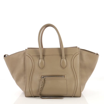 Celine Phantom Handbag Grainy Leather Medium Gray 40589/1