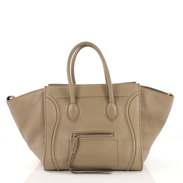 Celine Phantom Handbag Grainy Leather Medium Gray 40589/1