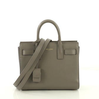 Saint Laurent Sac de Jour Handbag Leather Nano Gray 40595/1