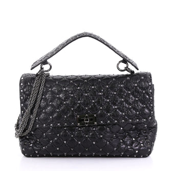 Valentino Rockstud Spike Flap Bag Quilted Leather Large 4062901