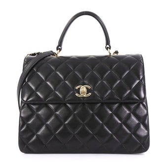 Chanel Trendy CC Top Handle Bag Quilted Lambskin Large Black 406311