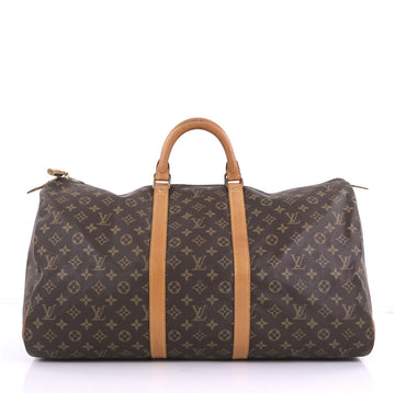 Louis Vuitton Keepall Bag Monogram Canvas 55 Brown