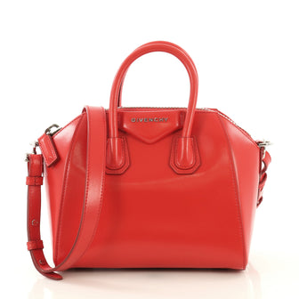 Givenchy Antigona Bag Glazed Leather Mini Red 40664/1