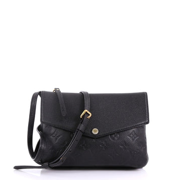 Louis Vuitton Twice Handbag Monogram Empreinte Leather Black 406711