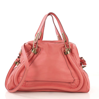 Chloe Paraty Top Handle Bag Leather Medium Pink 406731