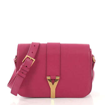 Saint Laurent Chyc Flap Crossbody Bag Leather Medium Pink 406734