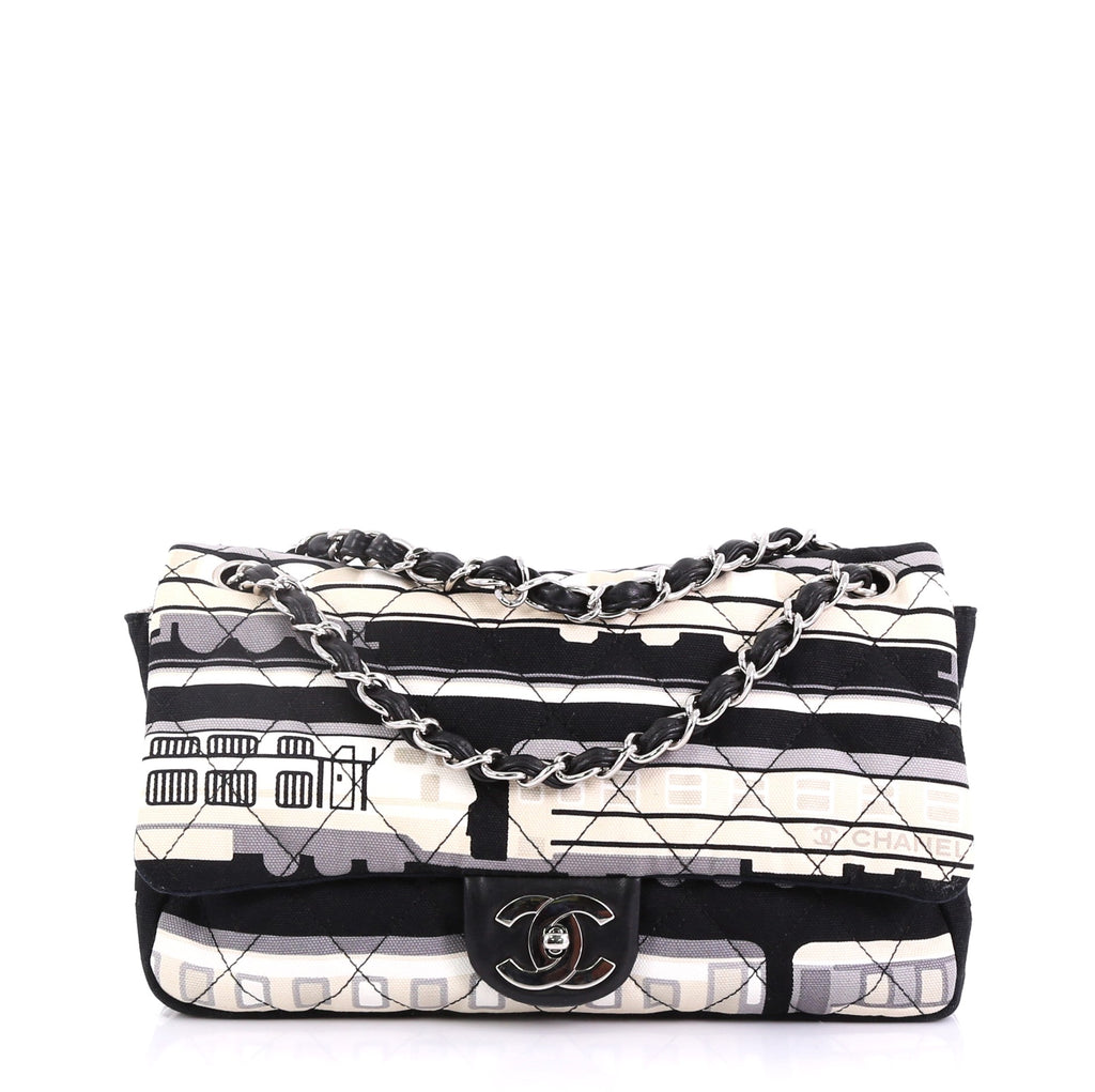 Chanel Le Train Flap Bag Quilted Printed Canvas Medium 4067810