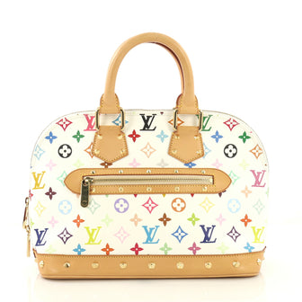 Louis Vuitton Alma Handbag Monogram Multicolor PM White 4067812