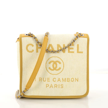 Chanel Deauville Messenger Bag Raffia Small Neutral 406781