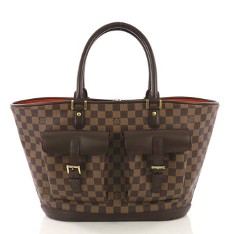Louis Vuitton Manosque Handbag Damier GM Brown