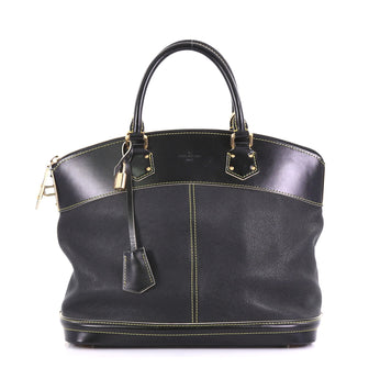 Louis Vuitton Suhali Lockit Handbag Leather MM Black 4067840